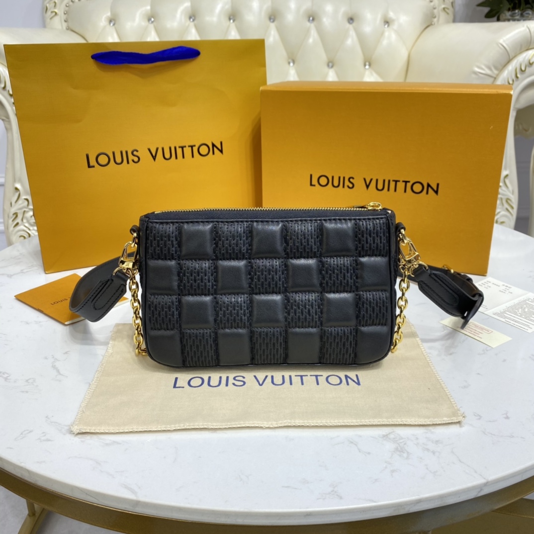 Louis Vuitton POCHETTE TROCA Shoulder Bag M59045 Black